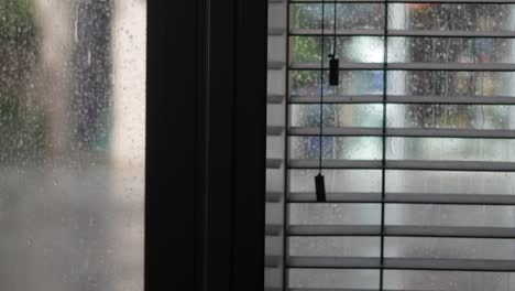 vista de la ventana en un día de lluvia
