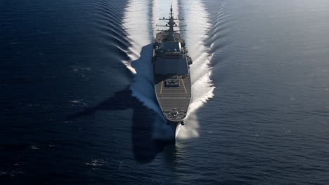 naval warship sailing through the ocean