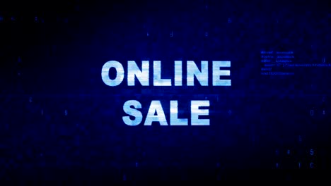 online sale text digital noise twitch glitch distortion effect error animation.