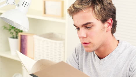 college student working at home