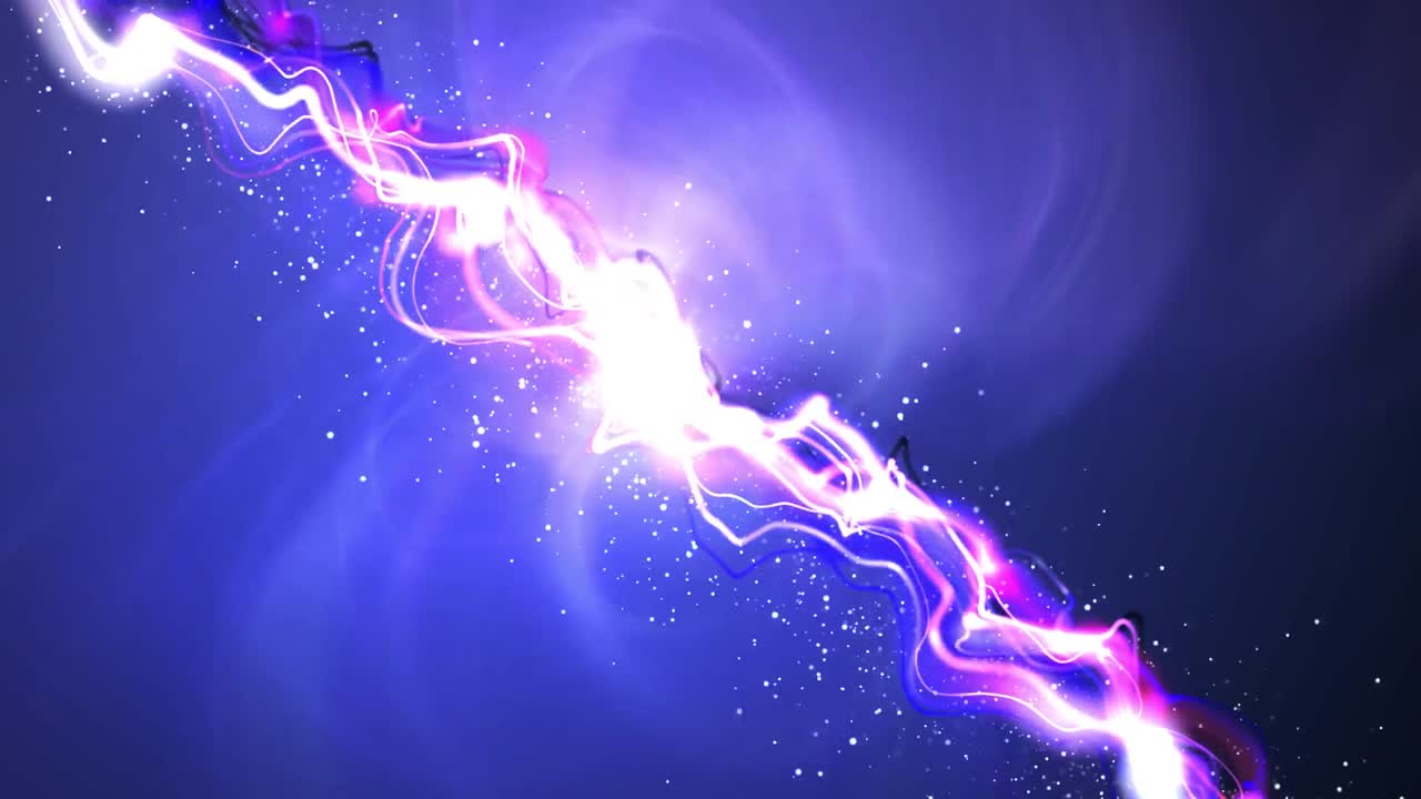 에너지 파동 및 반짝이는 불꽃놀이 스타일 입자