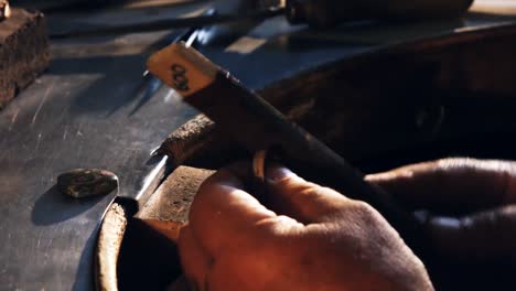 goldsmith preparing ring