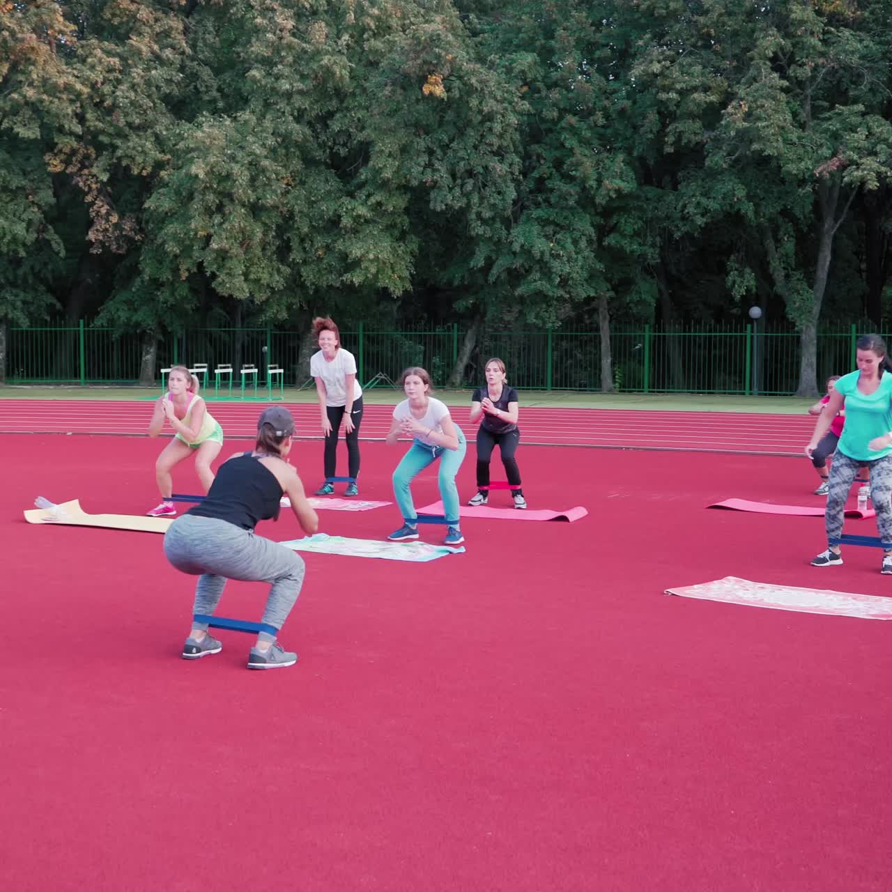 Work out with fitness training instructor