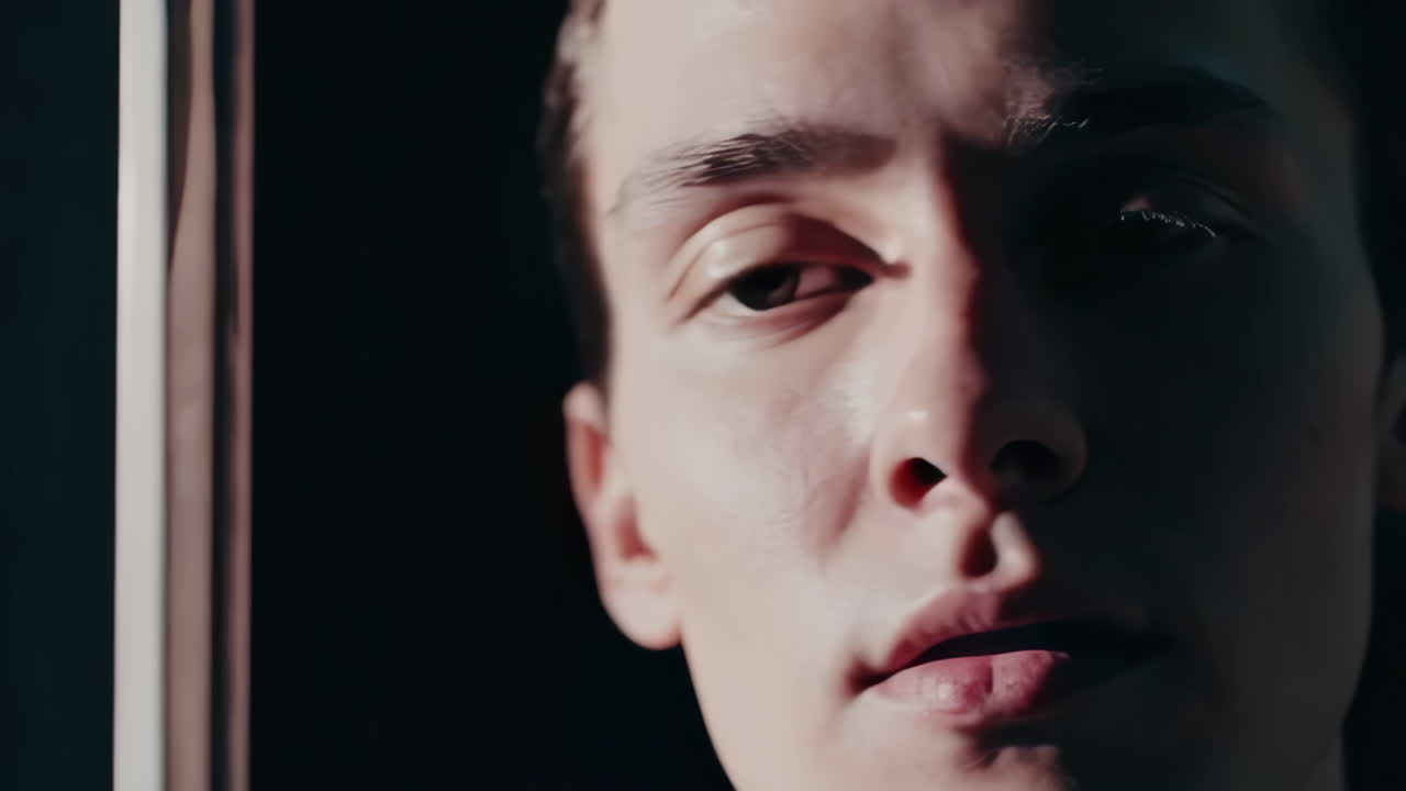 Close-up Portrait of a Woman in the Shade