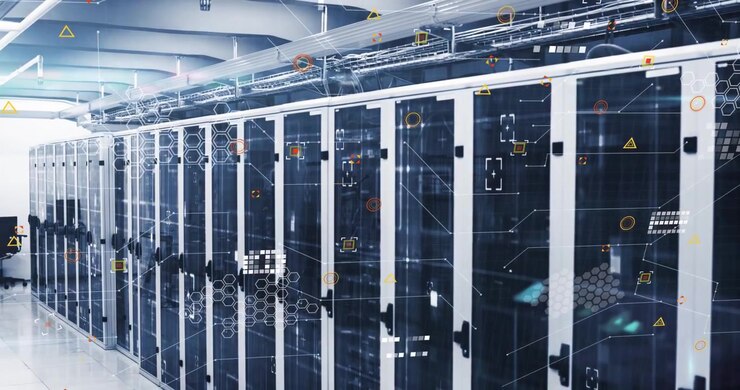 Elaborazione di Dati Digitali in una Moderna Sala Server.