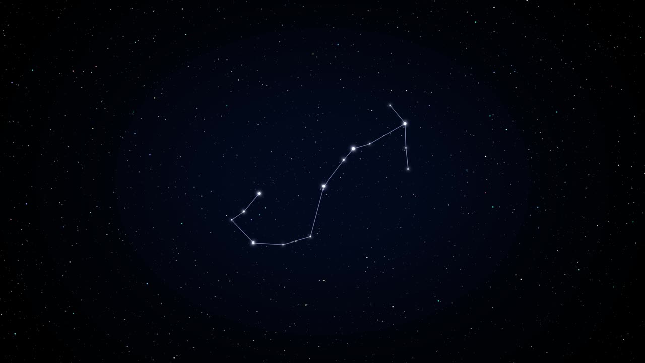 scorpio. Zodiac constellation animation. 4k resolution. Seamless loop.