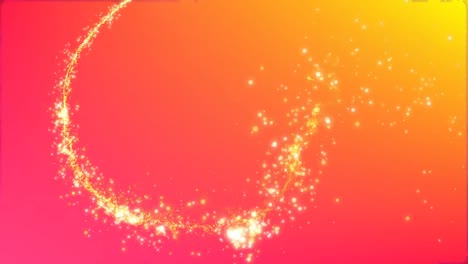 Animation-of-golden-shooting-star-over-pink-and-yellow-gradient-background