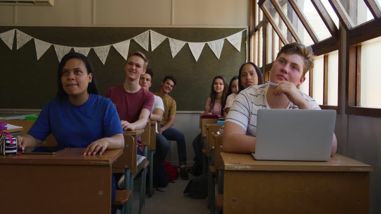 Teenagers in a school classroom