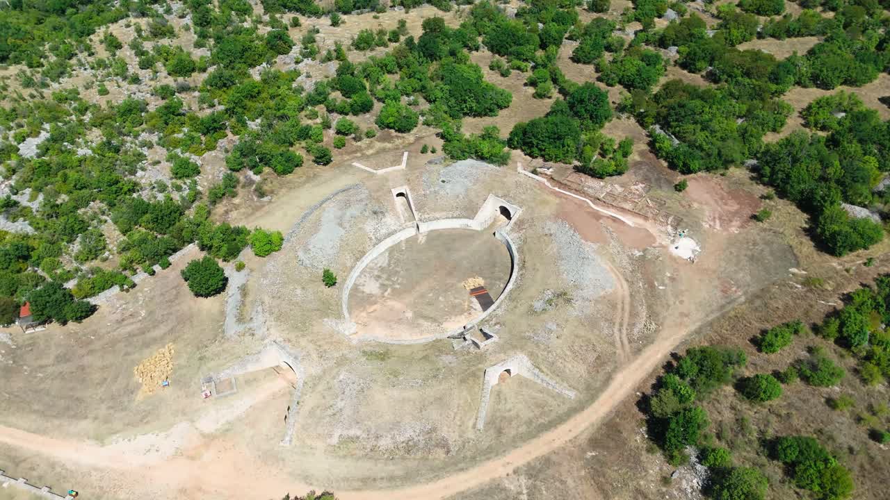 Aerial view to Burnum Roman amphitheater in Croatia