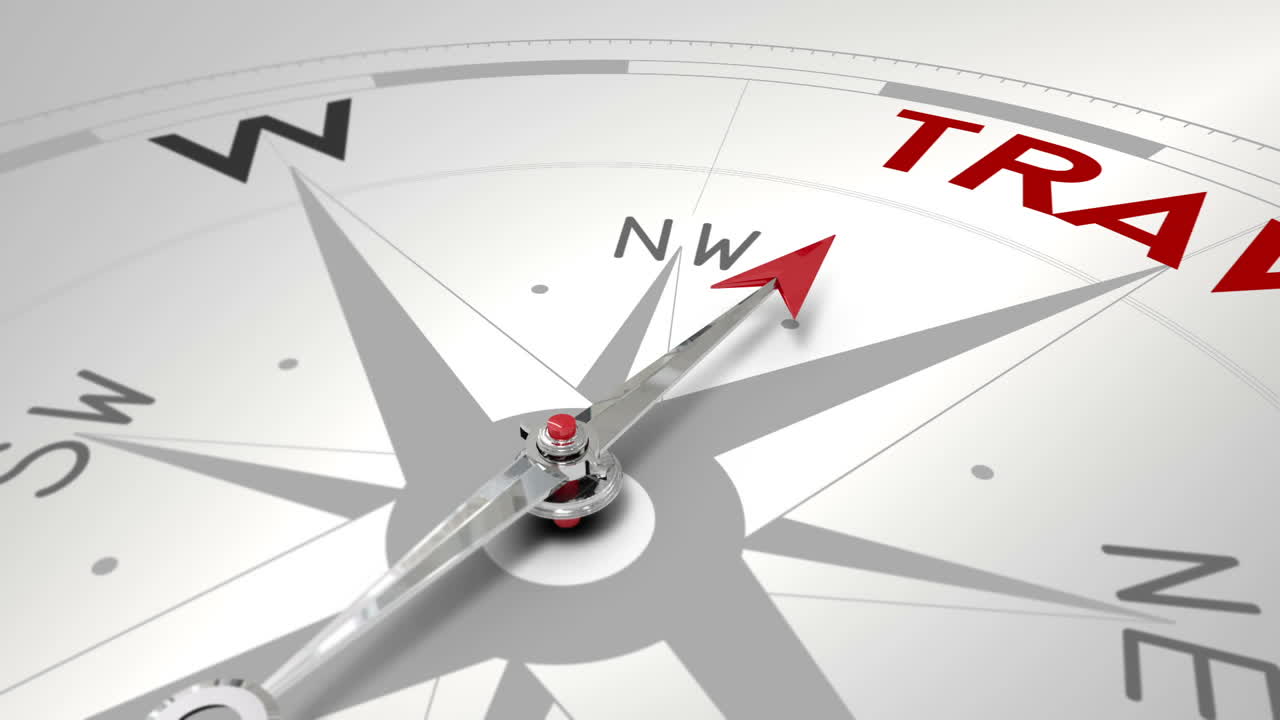 brújula que señala el viaje