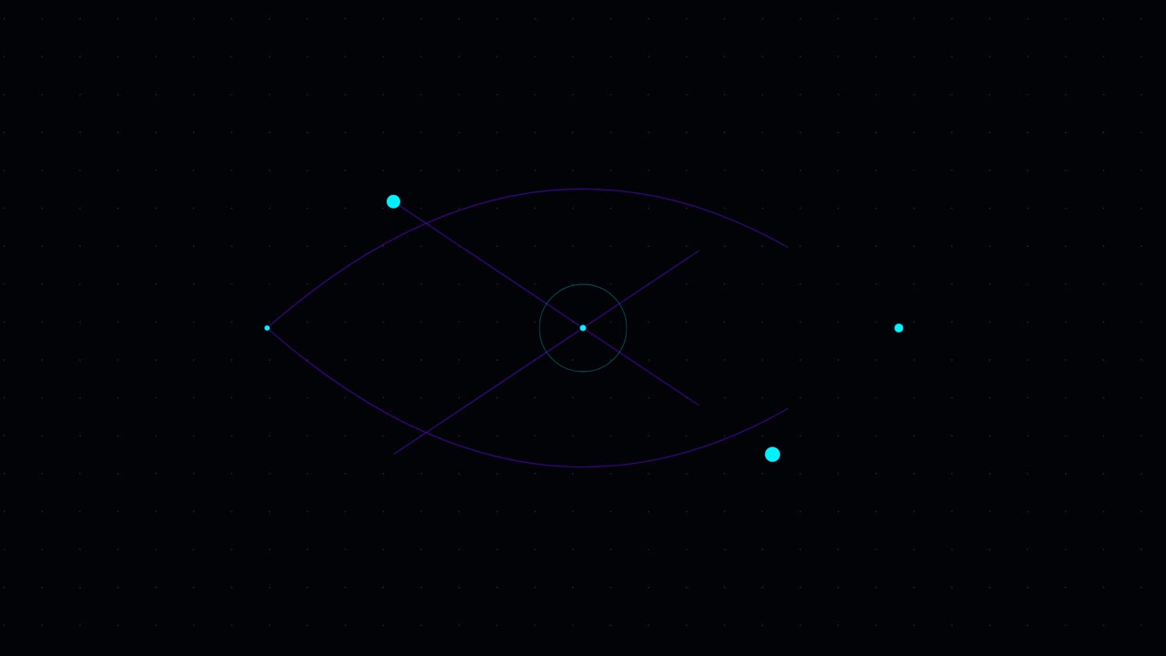 Abstract Geometric Animation of Connecting Dots Forming an Eye Shape