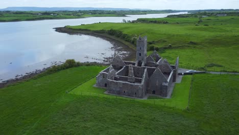 aerial view of rosserk friary from high angle view