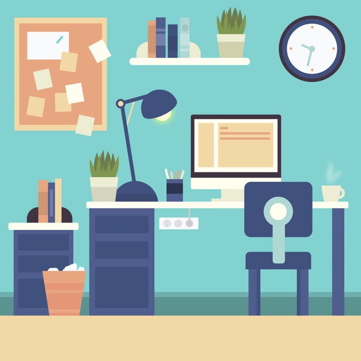 Modern Home Office Illustration