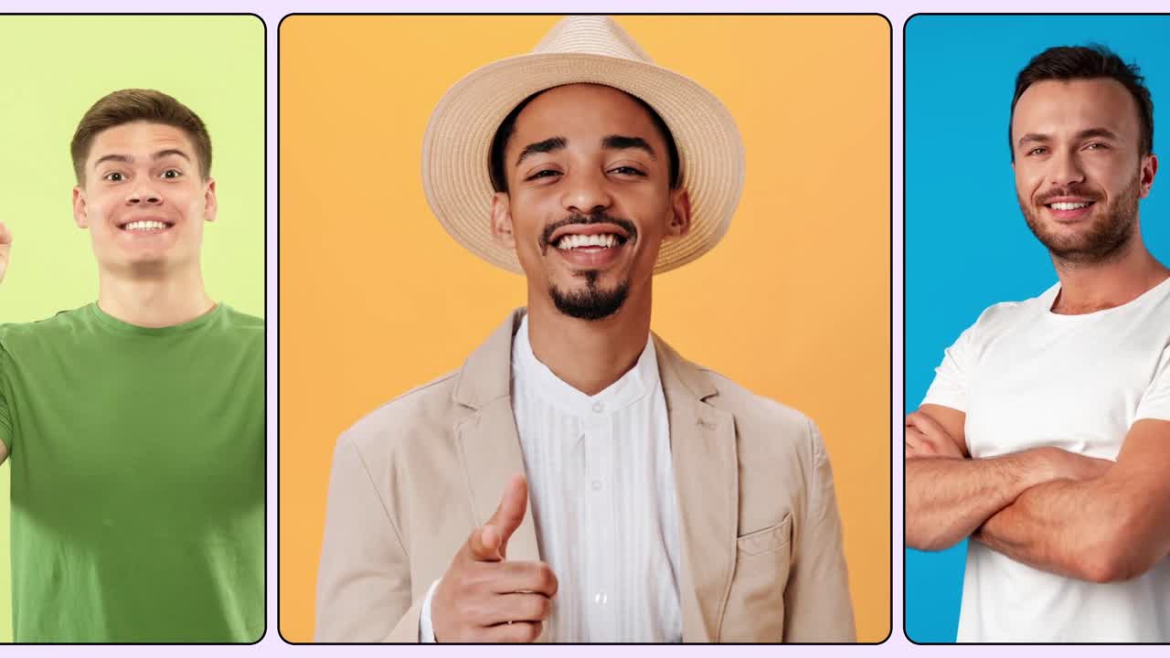 Colorful multiscreen slideshow for creative layouts social media and presentations