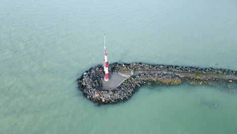 Flying-over-the-peaceful-lake-with-drone