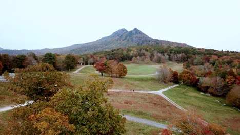 aerial grandfather mountain nc in fall, grandfather mountain north carolina