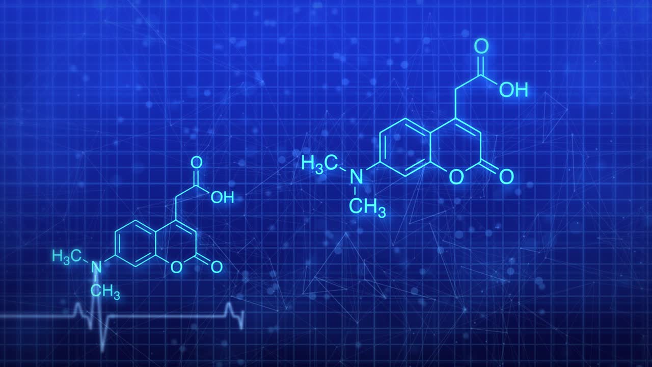 hexágonos abstractos geométricos, estructura de la molécula de fondo de bucle 3d 4k.