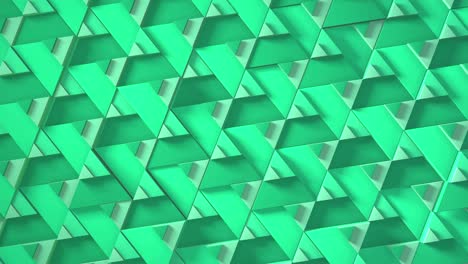 color turquesa del minimalismo. vista superior representación 3d de animación en bucle con el movimiento de triángulos geométricos. fondo sin fin para la presentación. animación de negocios