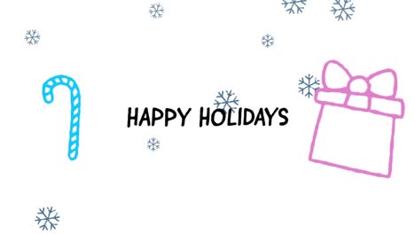 happy holidays written on white background
