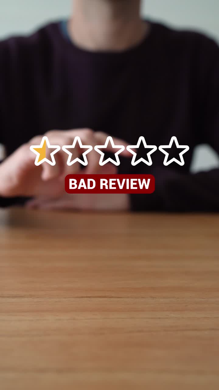 Man Giving Bad Review - Bad Feedback. - closeup shot