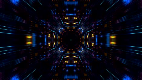 flight into cosmic futuristic hud tunnel seamless vj loop. 4k 3d render loop