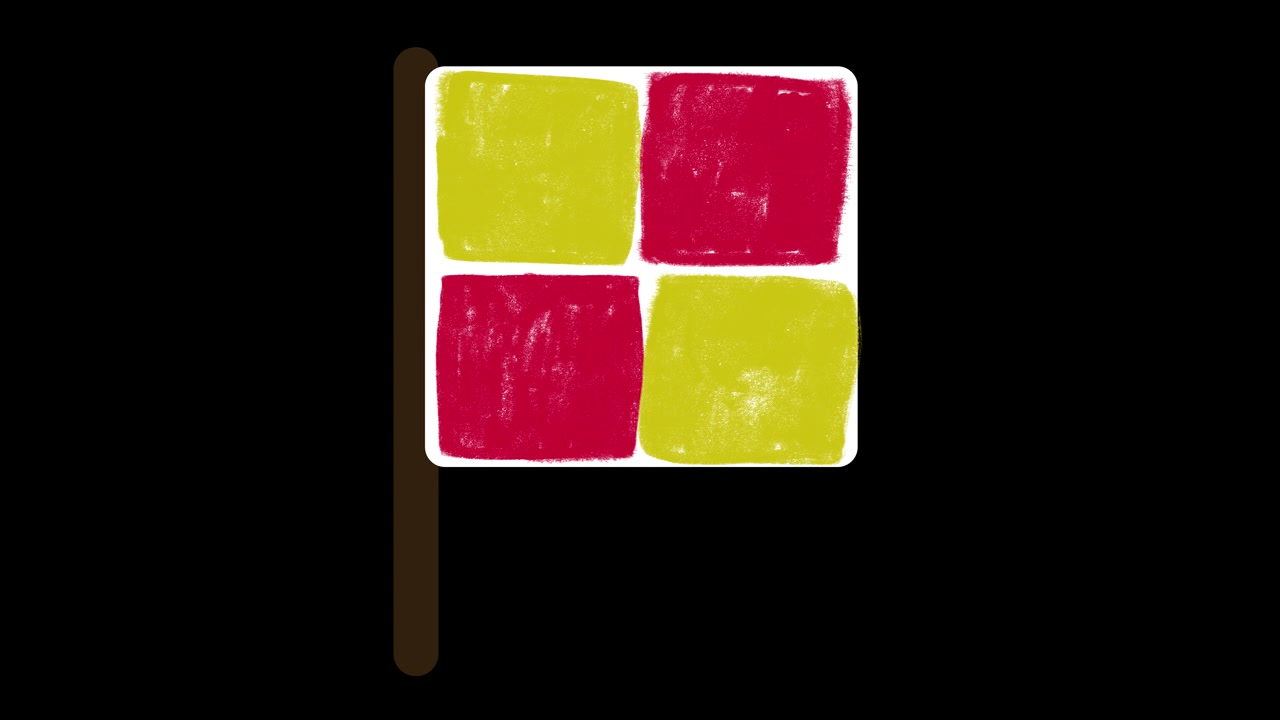 Animated Red and Yellow Checkered Corner Flag