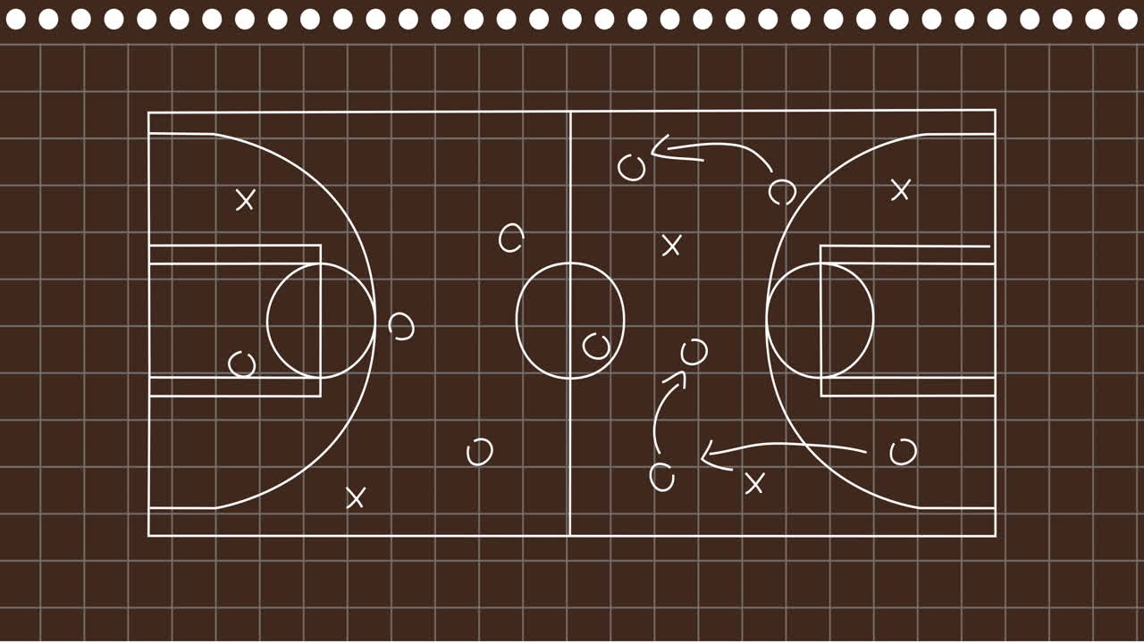 선으로 갈색 바탕에 게임 계획의 애니메이션