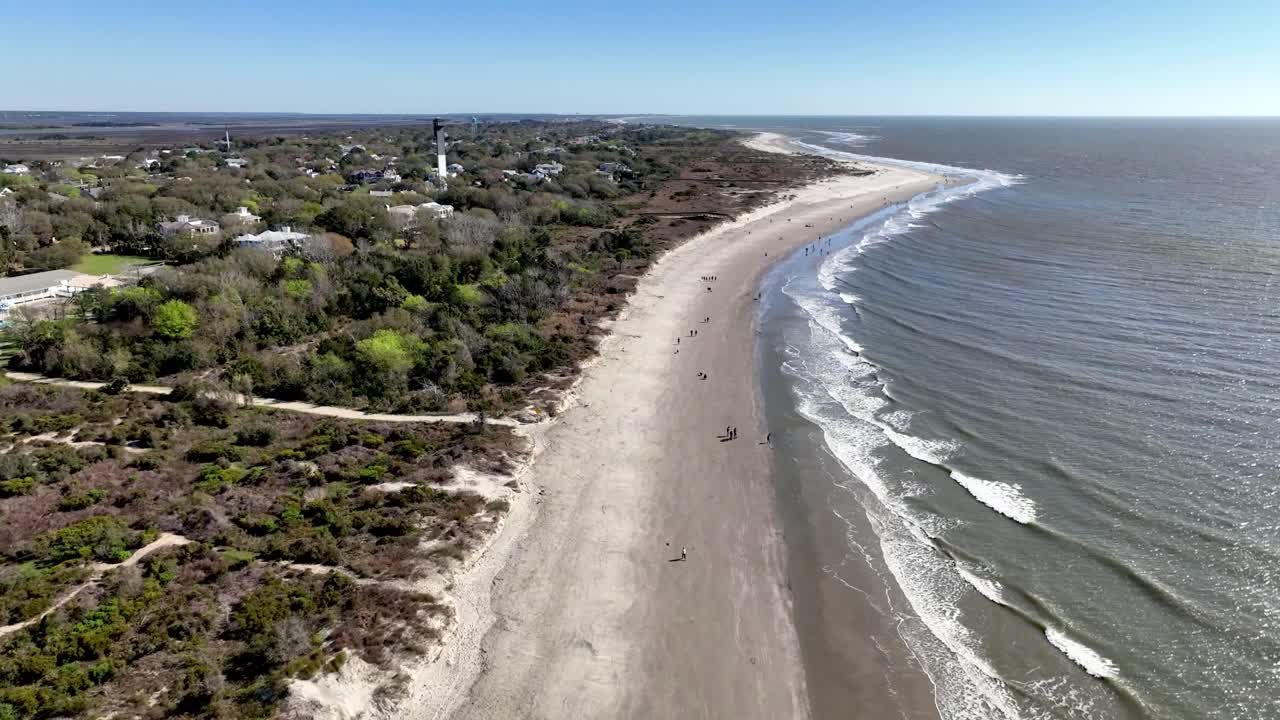 charleston sc, playa y faro de la isla sullivans de carolina del sur