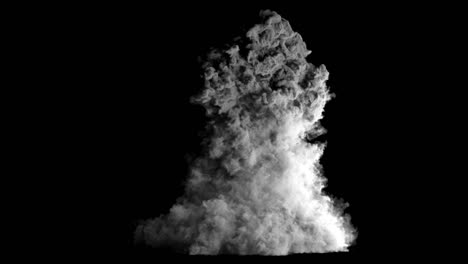 partículas de tinta fluida aisladas sobre un fondo negro. explosión de humo