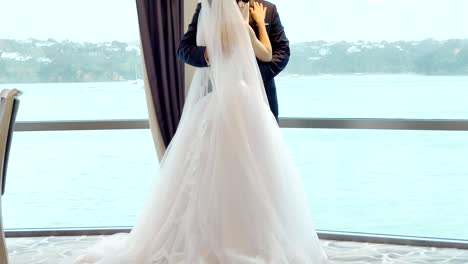 wide-shot-of--bride---bridemaid-wedding-dress