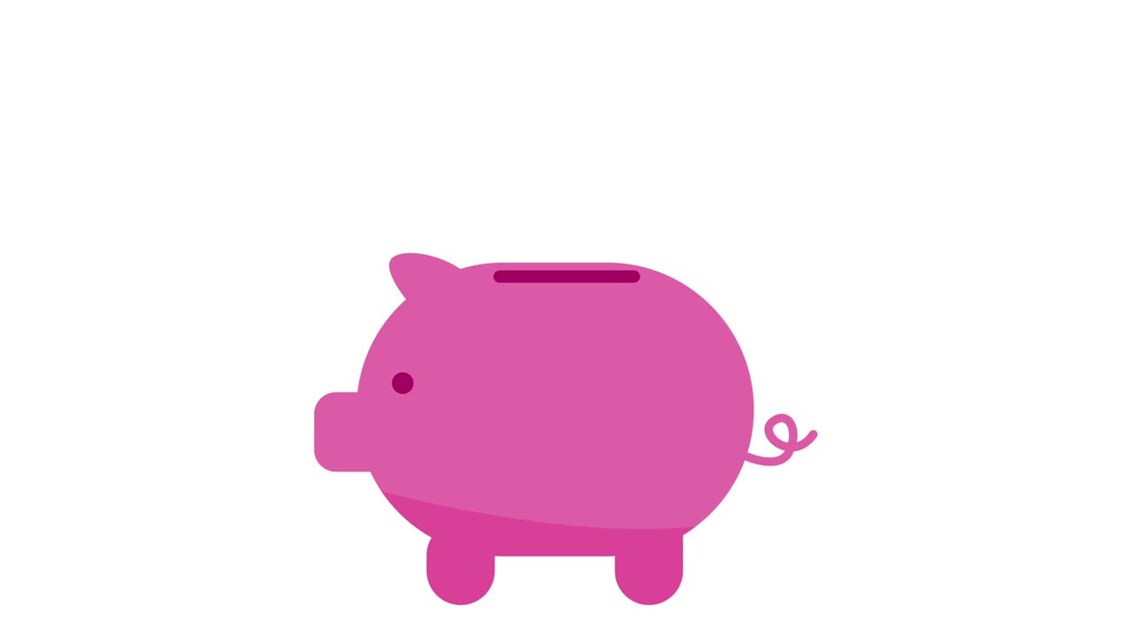 monedas de oro cayendo en una alcancía rosa