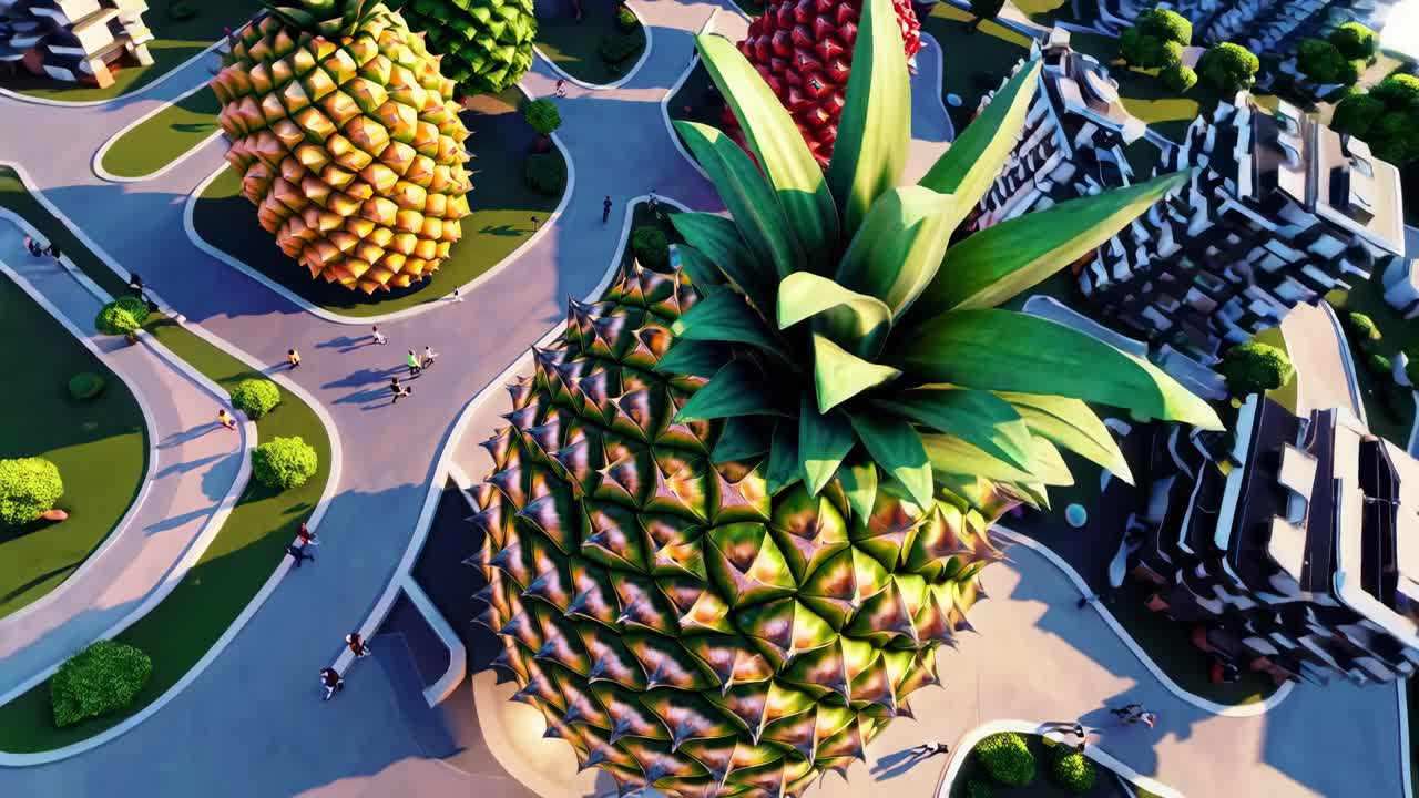 파인애플 도시 풍경