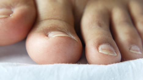 close-up of human toes