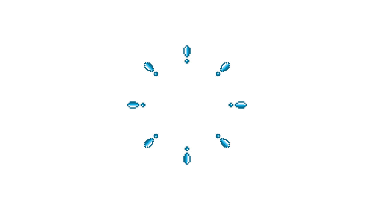 Pixel Art Mini Exclamation mark Spinning Circle Animated Overlay Transparent 30fps (2)