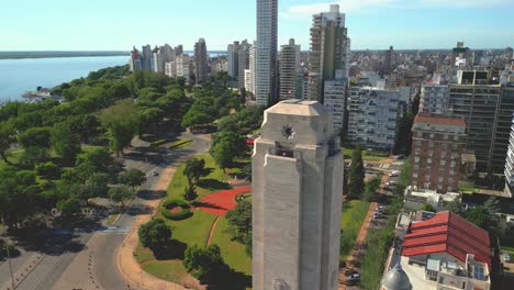 national flag monument rosario argentina province of santa fe aerial images with drone of the city views of the parana river