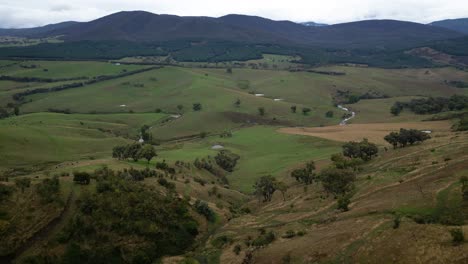 Aerial-views-over-regional-New-South-Wales-near-the-Southern-Cloud-Memorial-Lookout-on-a-cloudy-day