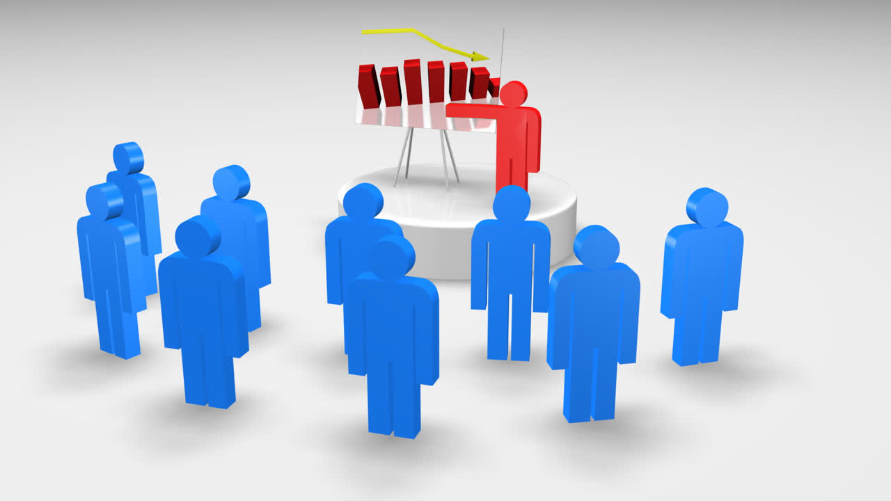 상승 추세를 보이는 3d 남자