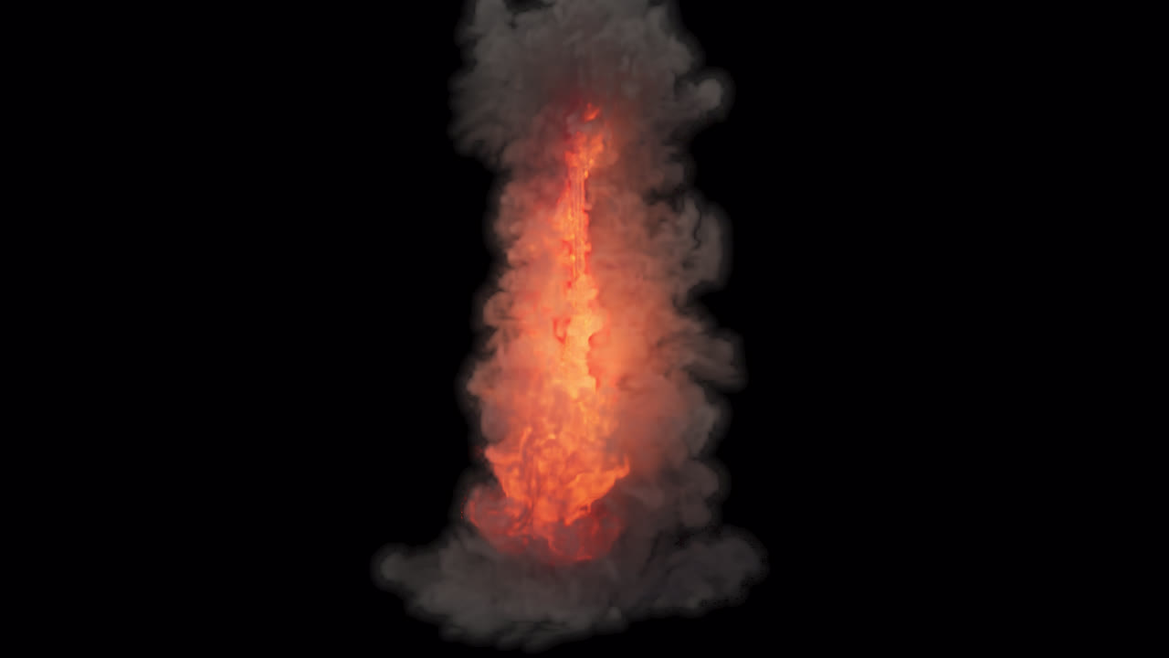 columna de fuego y humo