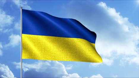 ukrainian flag waving in the wind