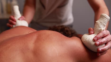 herbal ball back massage