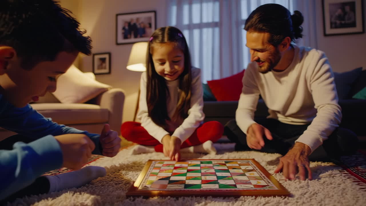 Family Playing a Board Game