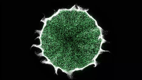 efectos visuales, vfx, portal de círculo verde en fondo negro animación en 3d