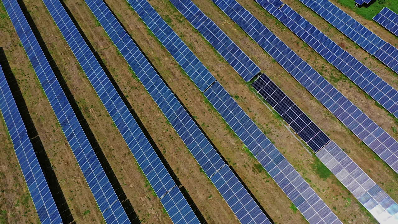 Aerial view of solar panels. Aerial view of solar panels plant