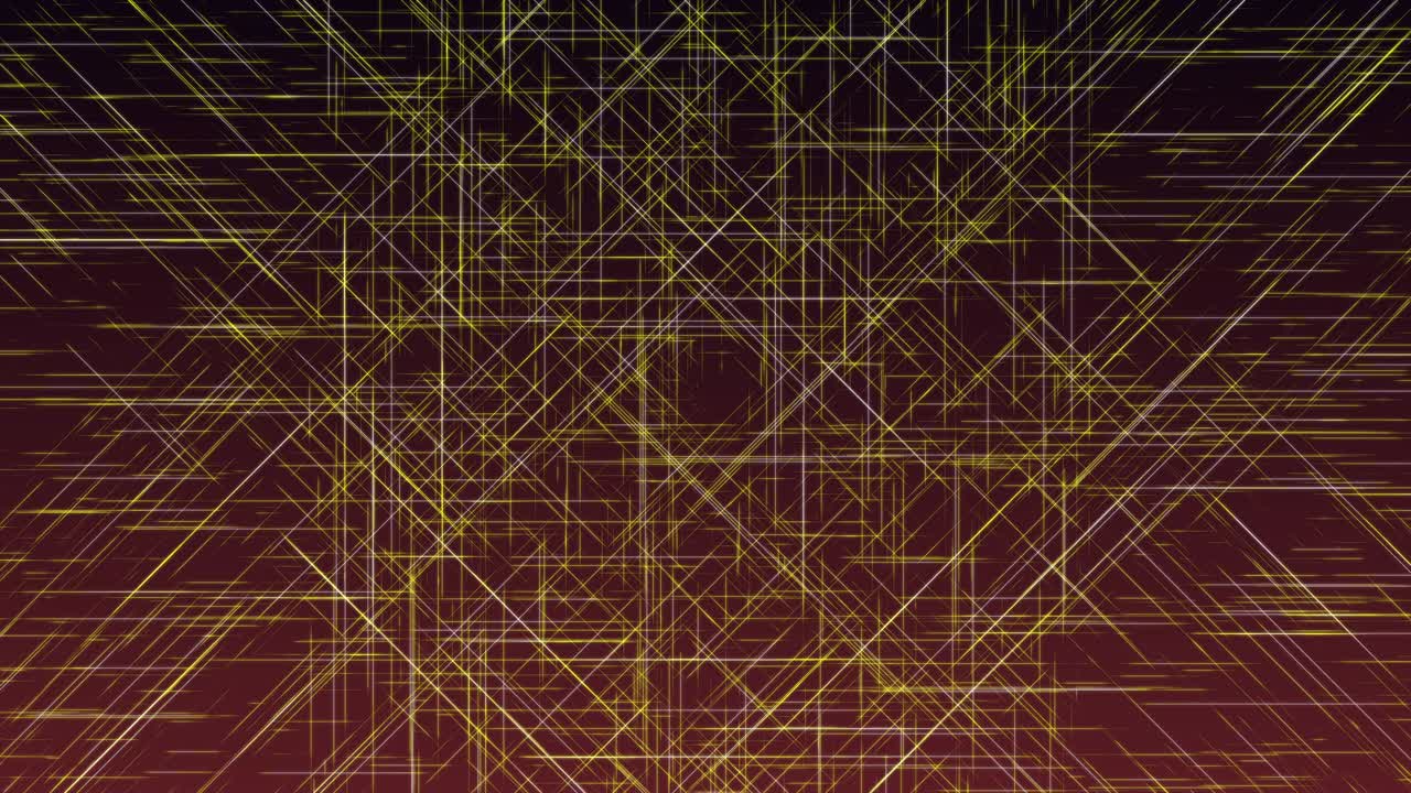 Abstract square background yellow line glow animation moving slow on red background. 4K art concept.