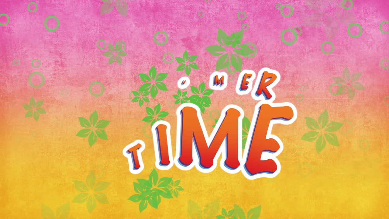 Summer Time with fly green flowers and round particles