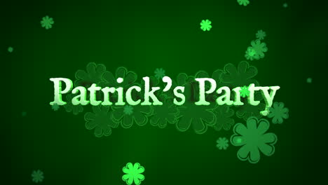 patrick party with fly neon shamrocks and abstract lines