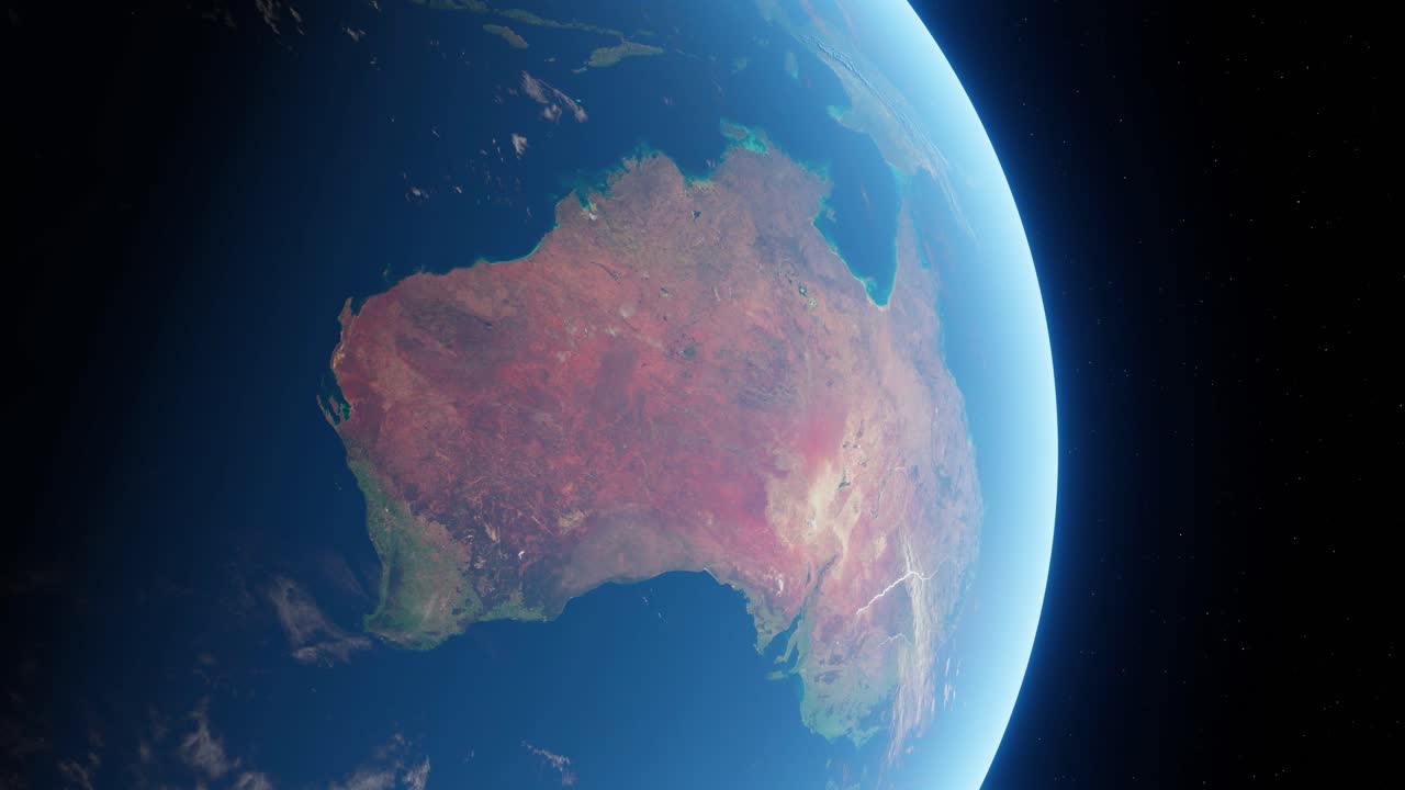 Animation 3D montrant l’Australie depuis l’espace
