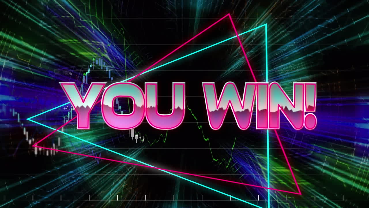 어두운 배경에 네온 선 위에 텍스트를 이기는 애니메이션