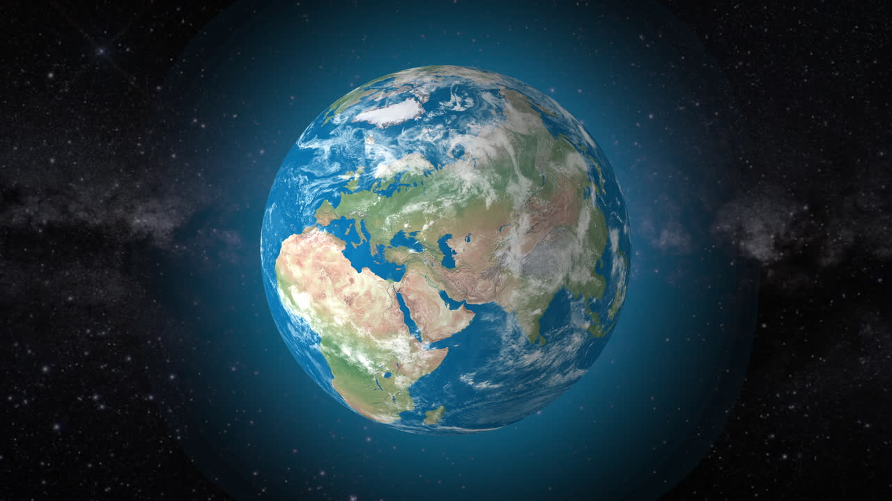 카스피 해의 현실적인 지구 회전, 카스피 바다의 현실적 지구 회전 및 카스피해의 현실적 비디오 배경