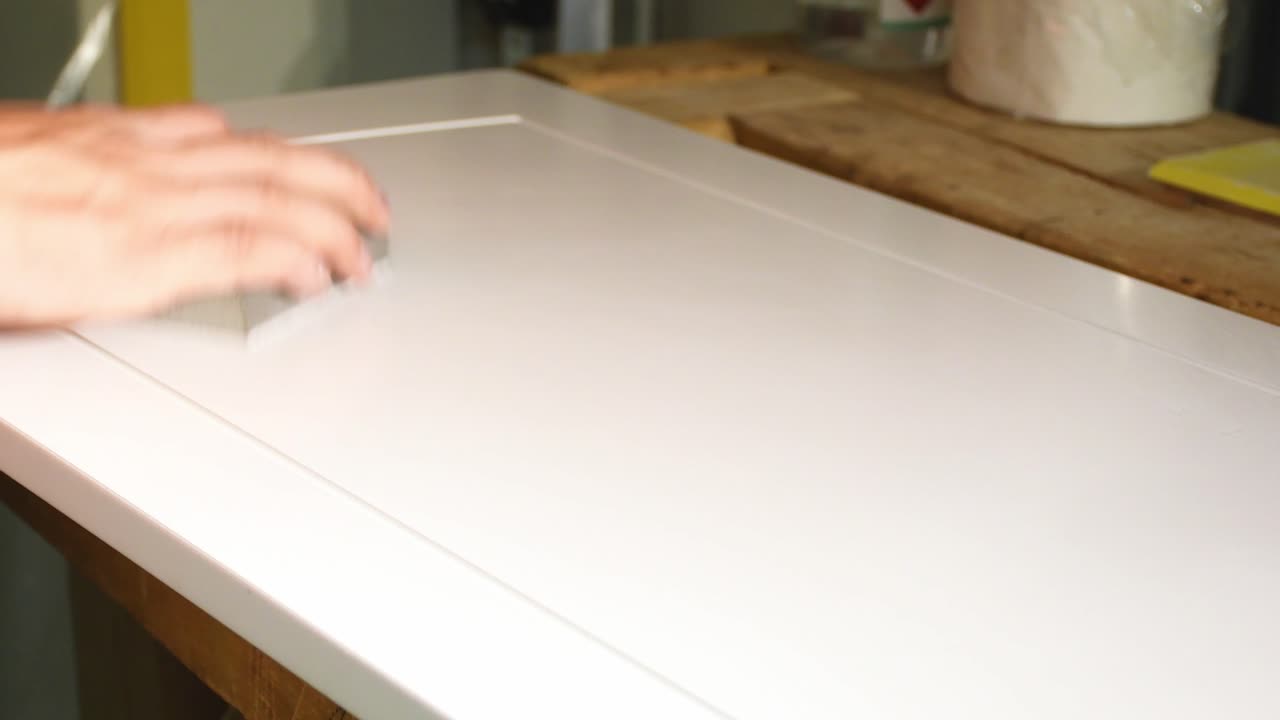 lijado a mano última rejilla antes pintura nueva